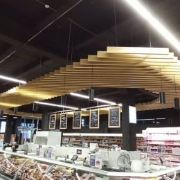 Монтаж кубоподібної рейки KRAFT в супермаркеті 
