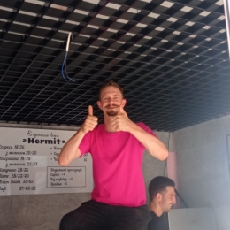 Монтаж підвісної стелі кав‘ярні hermit_coffee приміщення Сільпо на Шулявці